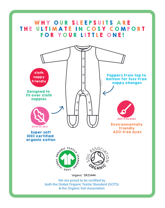Organic Camping Bear Applique Sleepsuit