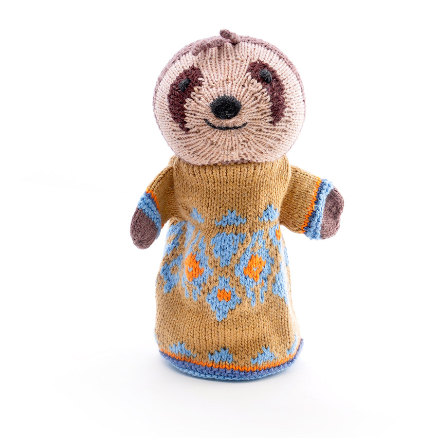 Organic Knitted Hand Puppet | Sloth - Moo Like a Monkey