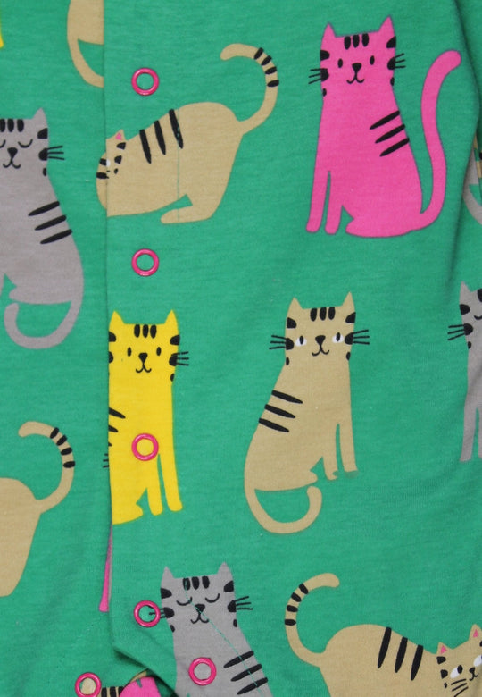 Organic Kitten Print Sleepsuit