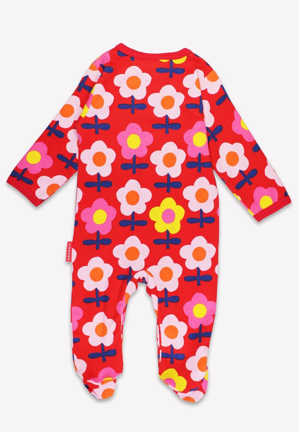 Organic Pink Flower Print Sleepsuit
