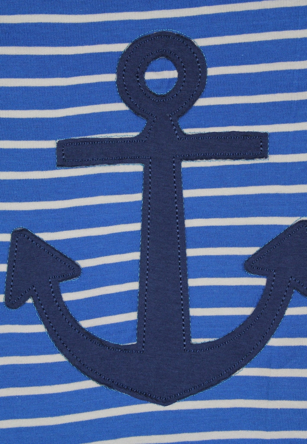Organic Blue Anchor Applique Short-Sleeved T-Shirt