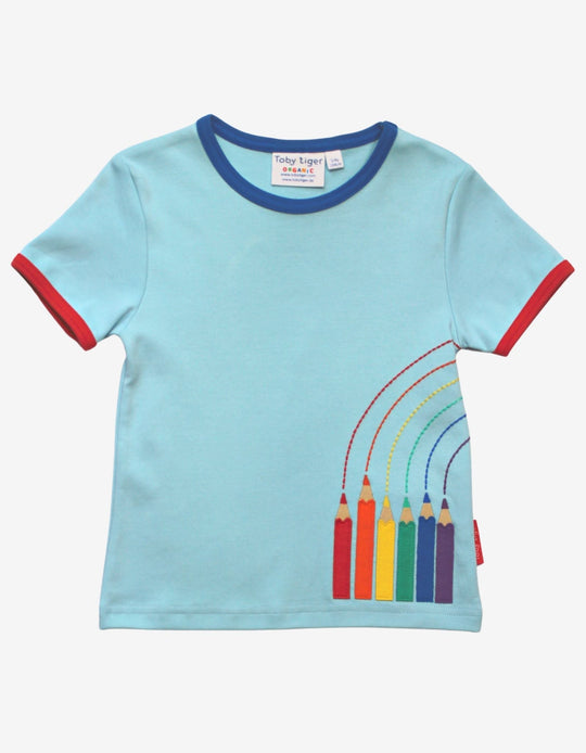 Organic Art Applique Short-Sleeved T-Shirt