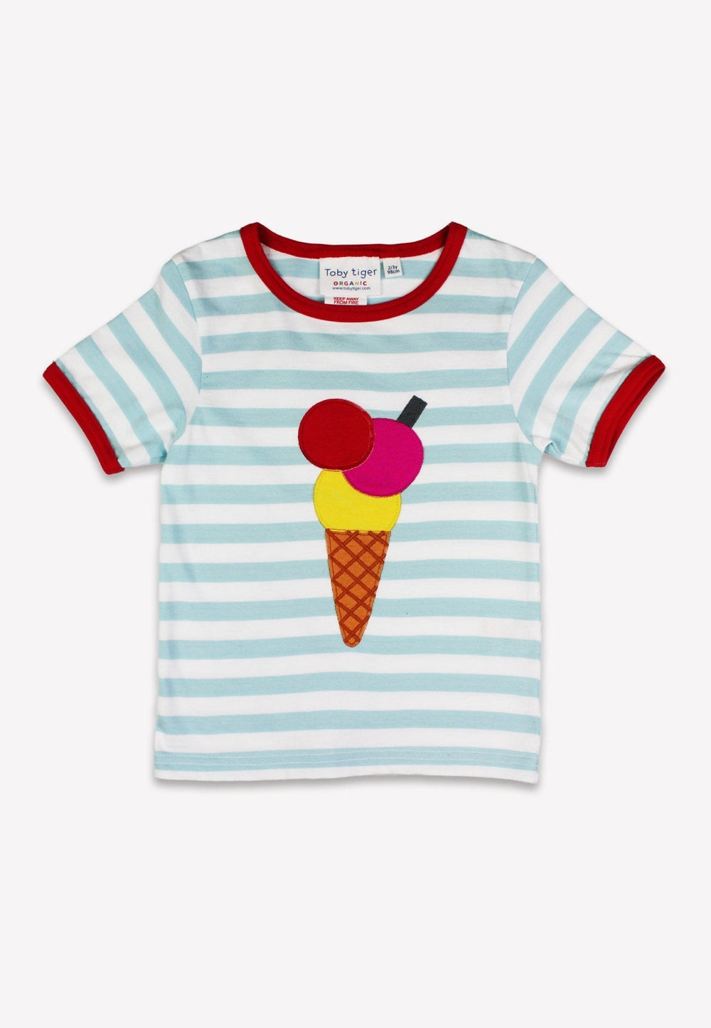 Organic Ice Cream Applique Short-Sleeved T-Shirt