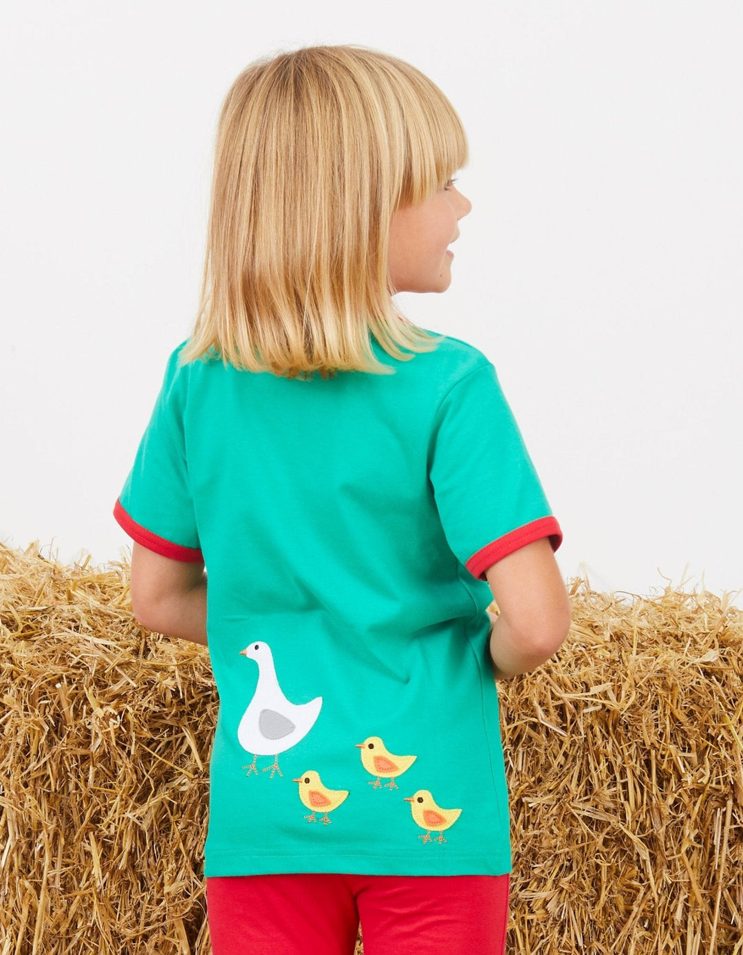 Organic Animal Farm Applique Short-Sleeved T-Shirt