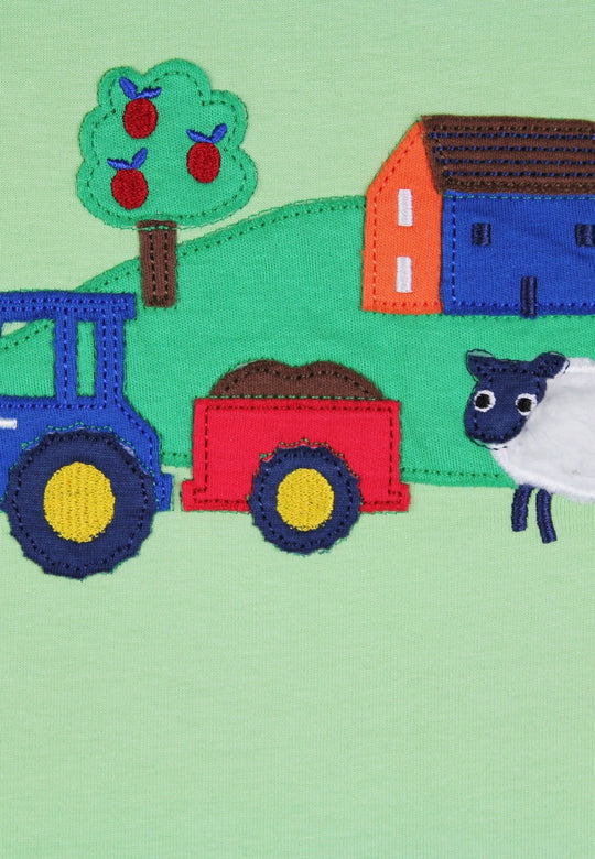 Organic Hillside Applique Short-Sleeved T-Shirt