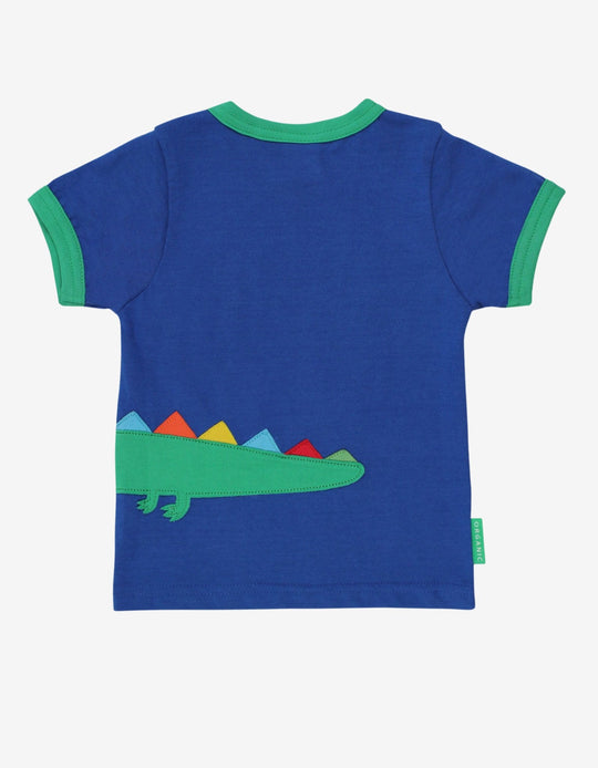 Organic Crocodile Applique Short-Sleeved T-Shirt