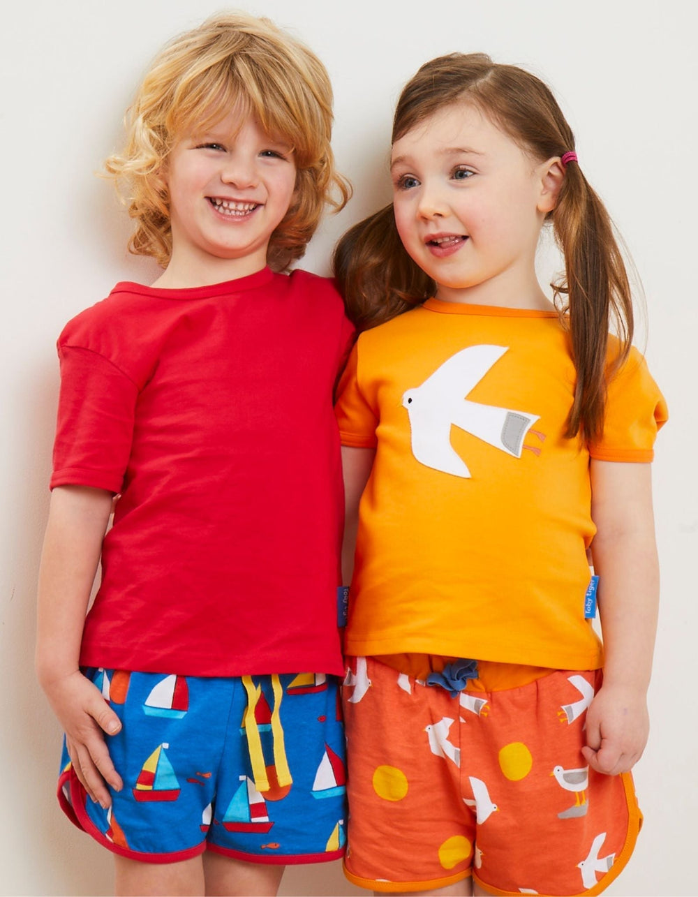 Organic Seagull Applique Short-Sleeved T-Shirt
