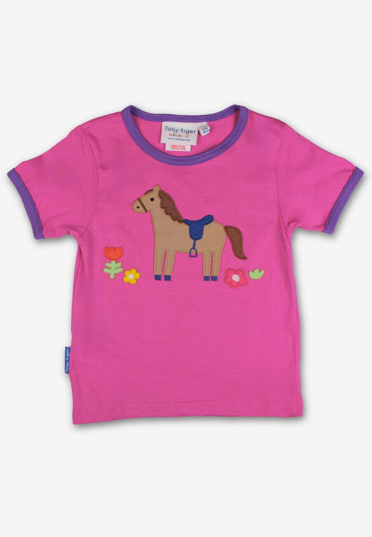 Organic Hillside Pony Applique Short-Sleeved T-Shirt