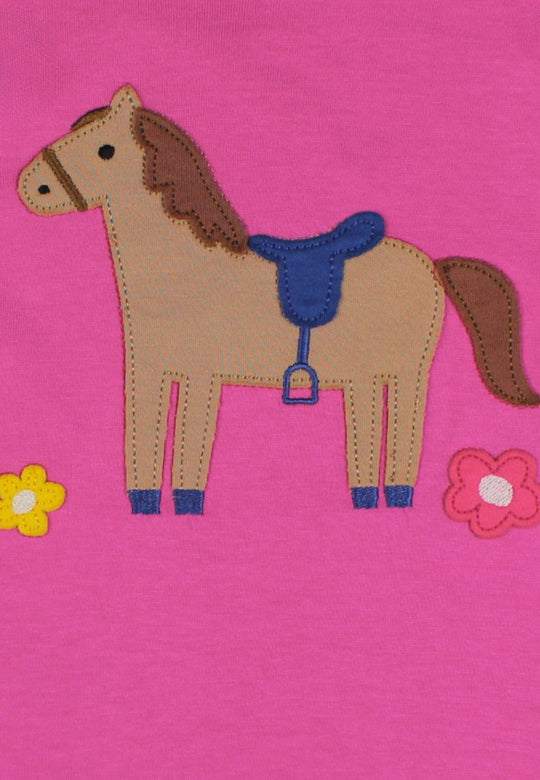 Organic Hillside Pony Applique Short-Sleeved T-Shirt