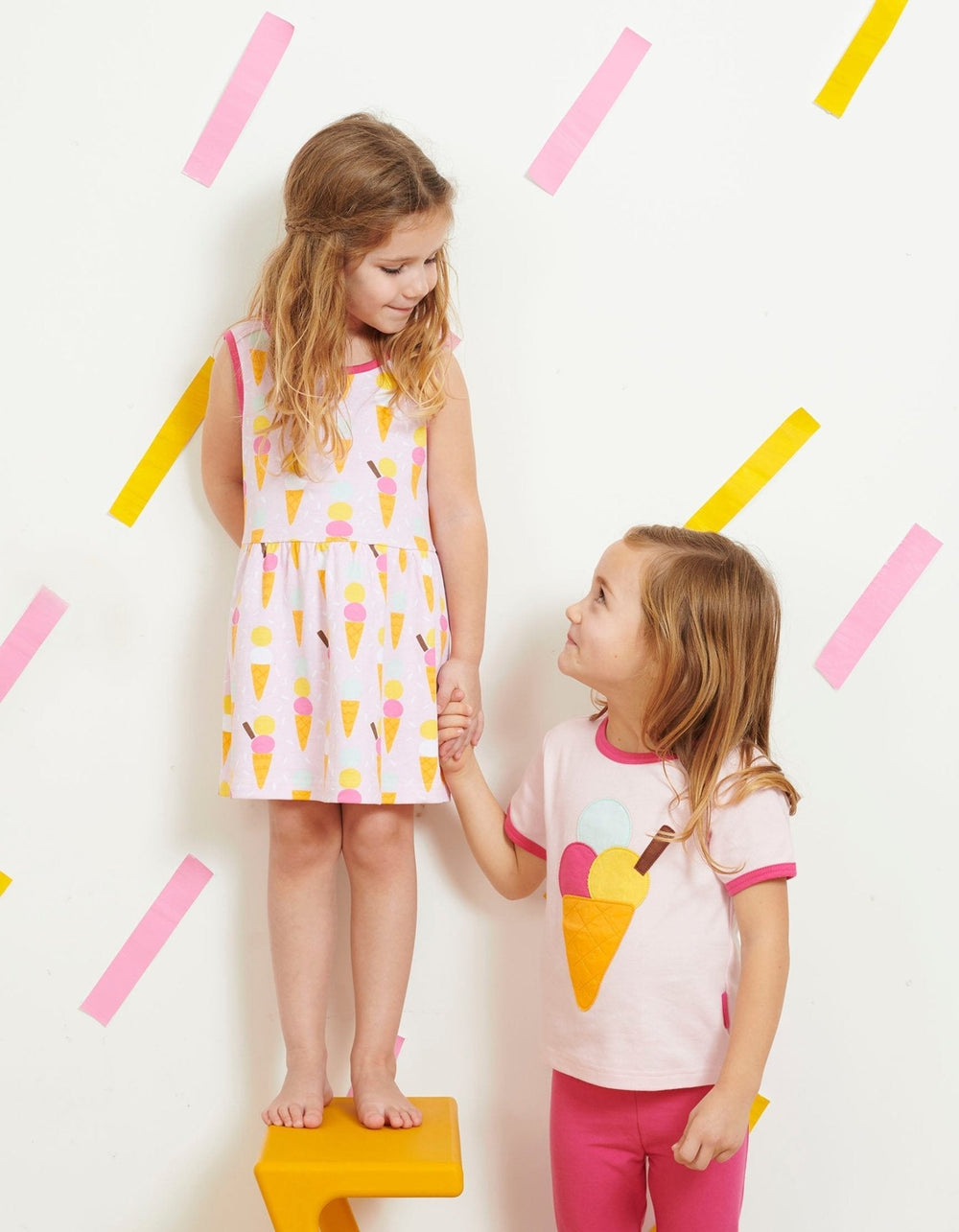 Organic Ice Cream Applique Short-Sleeved T-Shirt