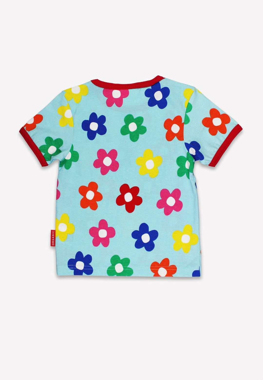 Organic Rainbow Bloom Bunny Pocket Applique Short-Sleeved T-Shirt