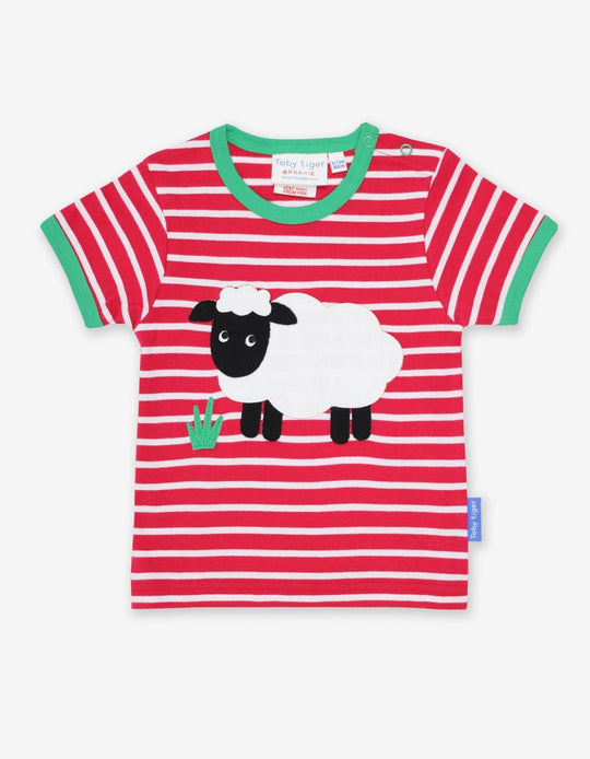 Organic Sheep Applique Short-Sleeved T-Shirt