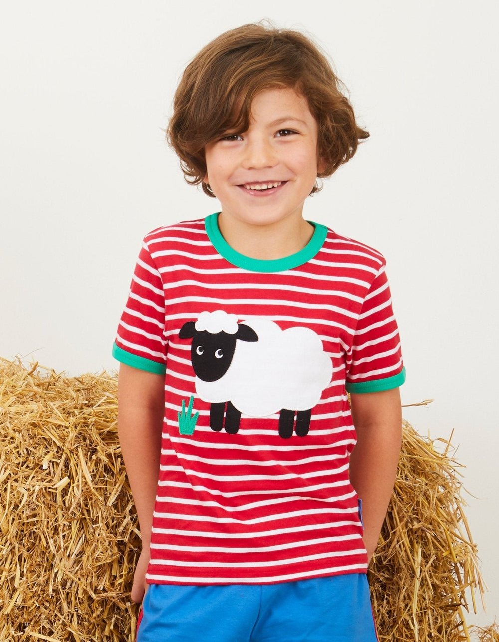 Organic Sheep Applique Short-Sleeved T-Shirt