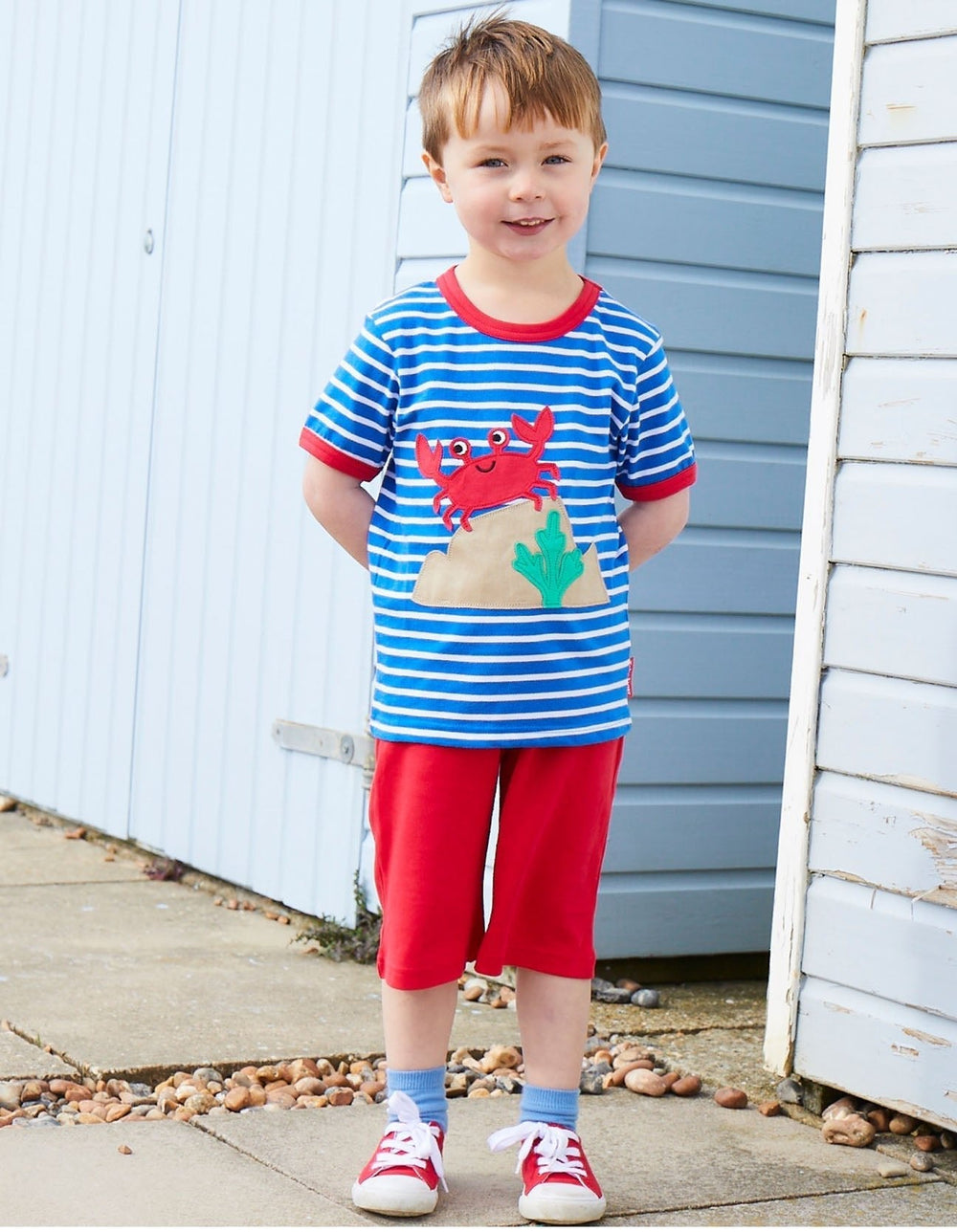 Organic Crab Applique Short-Sleeved T-Shirt