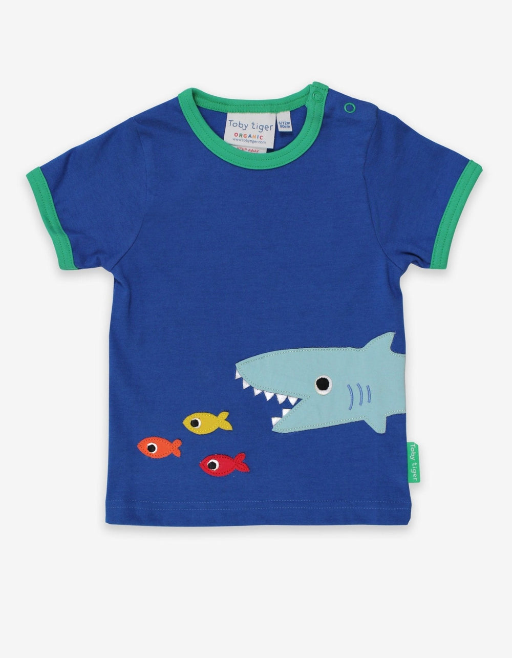 Organic Shark Applique Short-Sleeved T-Shirt