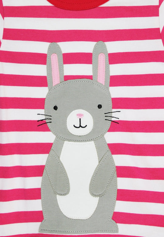 Organic Bunny Applique Short-Sleeved T-Shirt