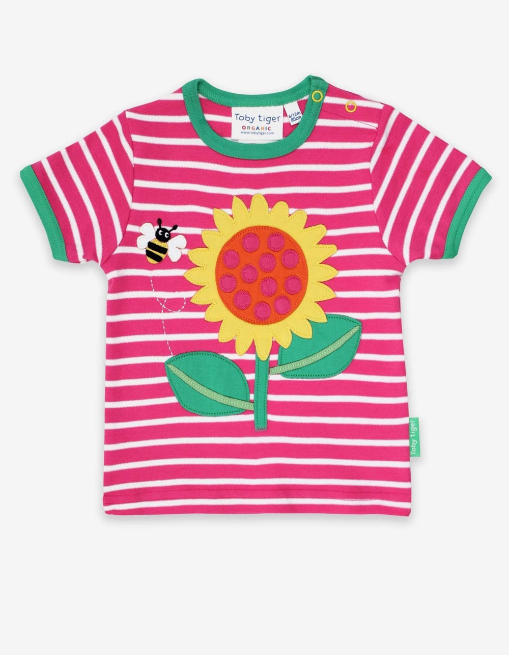 Organic Sunflower Applique Short-Sleeved T-Shirt