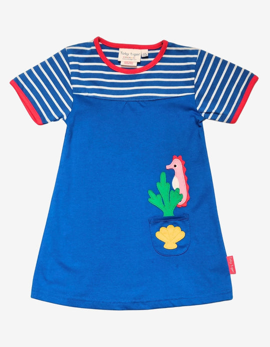 Organic Seahorse Applique T-Shirt Dress
