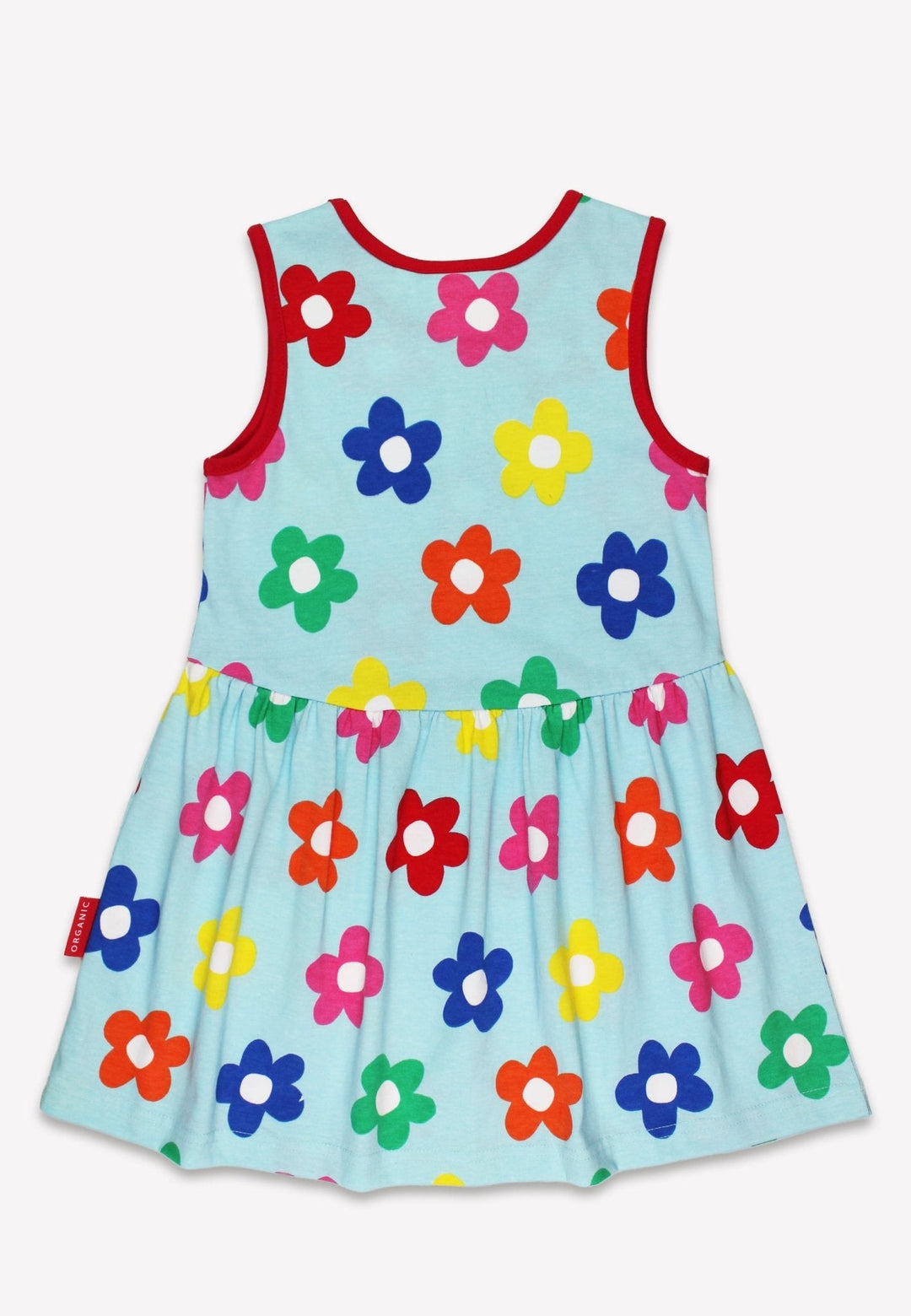 Organic Rainbow Bloom Print Summer Dress