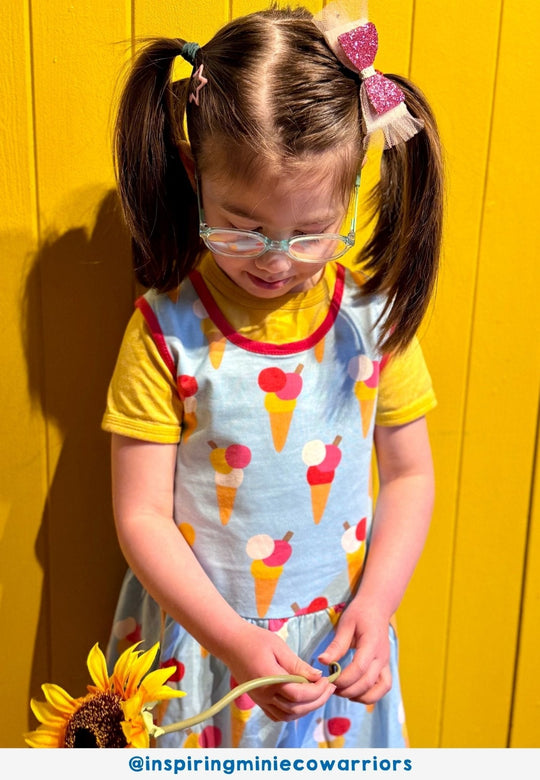 Organic Ice Cream Cones Print Summer Dress