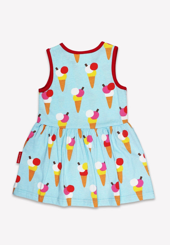 Organic Ice Cream Cones Print Summer Dress