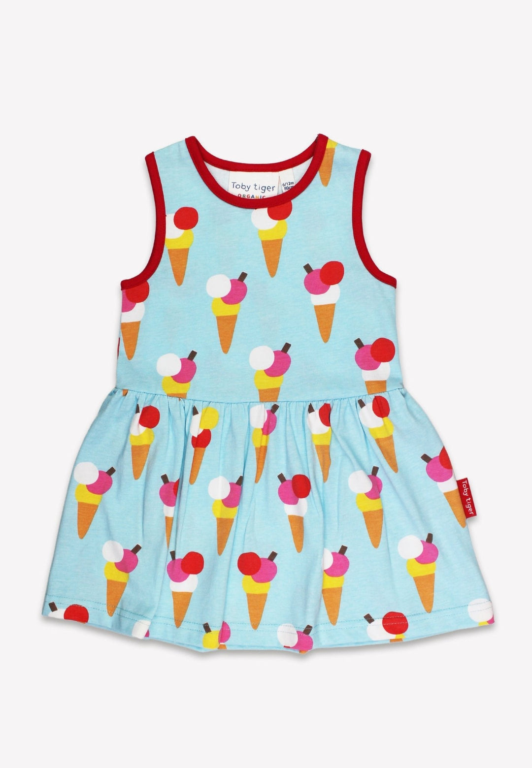 Organic Ice Cream Cones Print Summer Dress