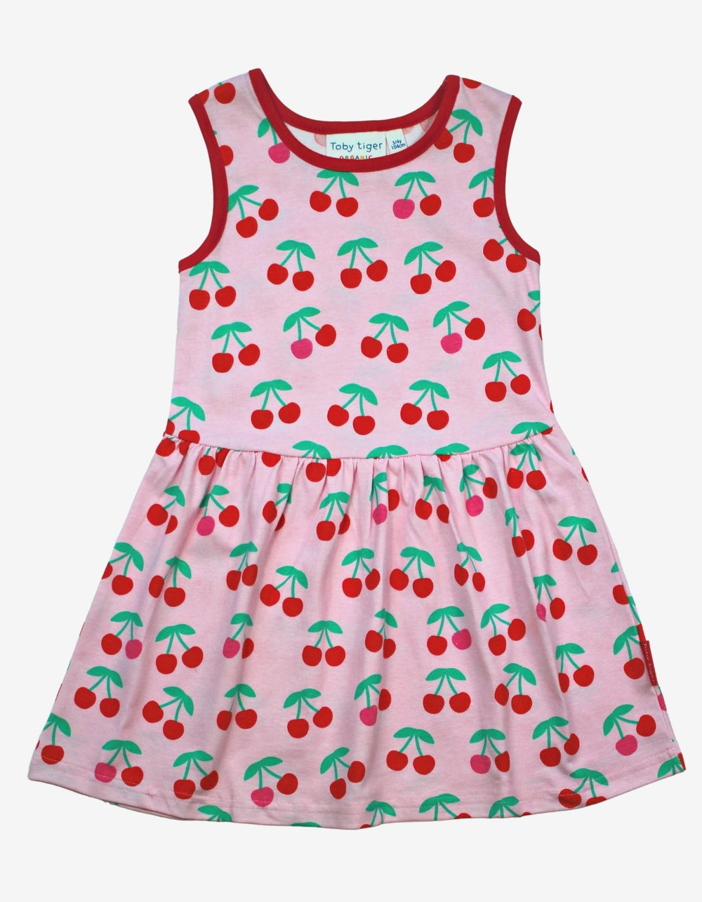 Organic Cherry Print Summer Dress
