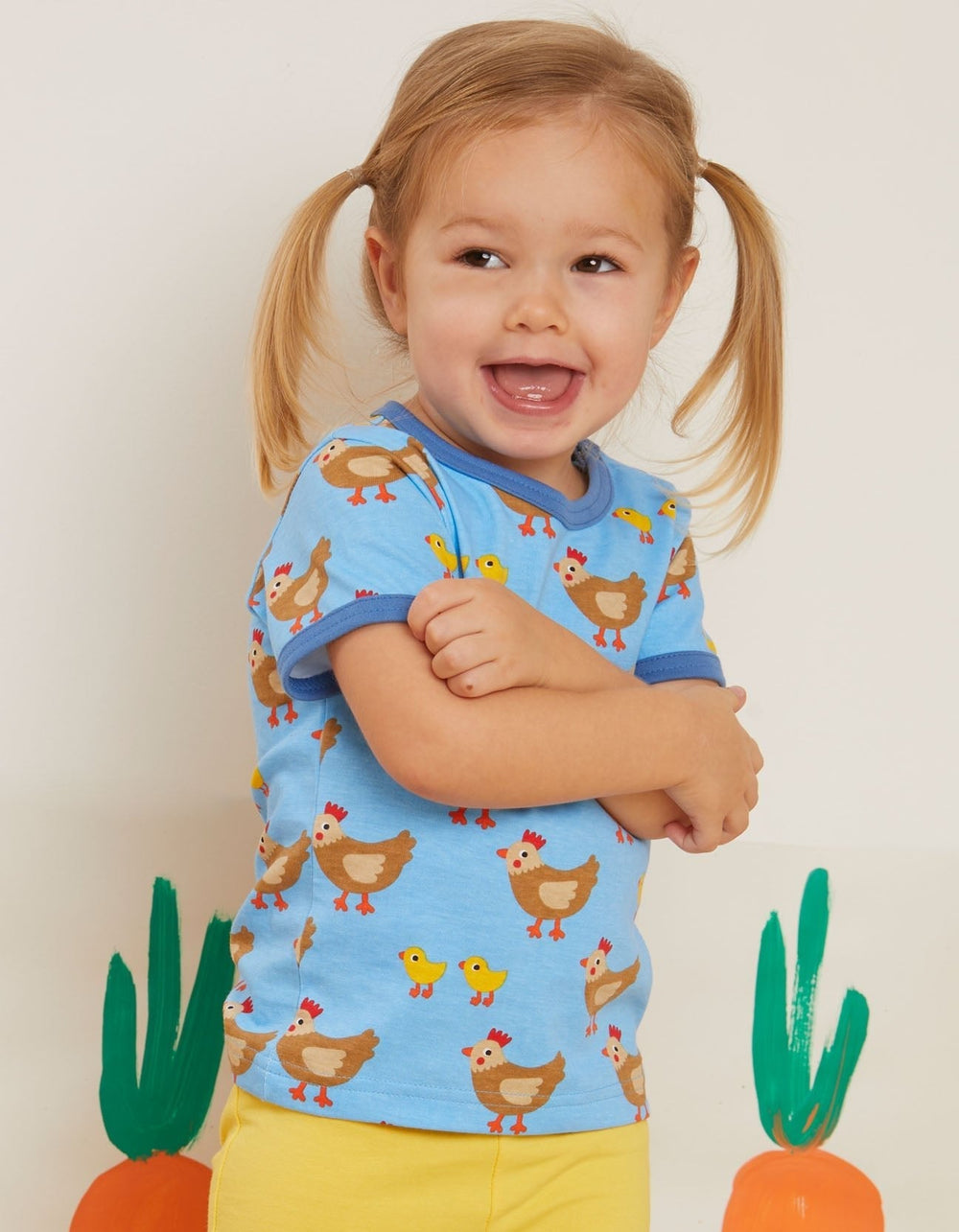 Organic Chicken Print Short-Sleeved T-Shirt