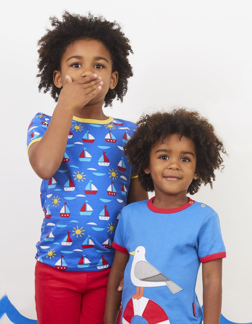 Organic Boat Print Short-Sleeved T-Shirt