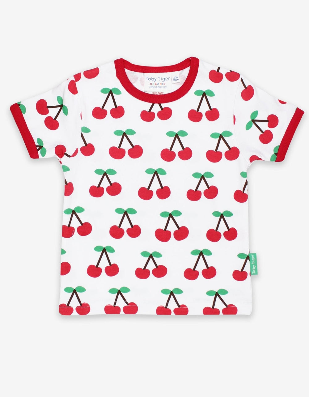 Organic Cherry Print Short-Sleeved T-Shirt