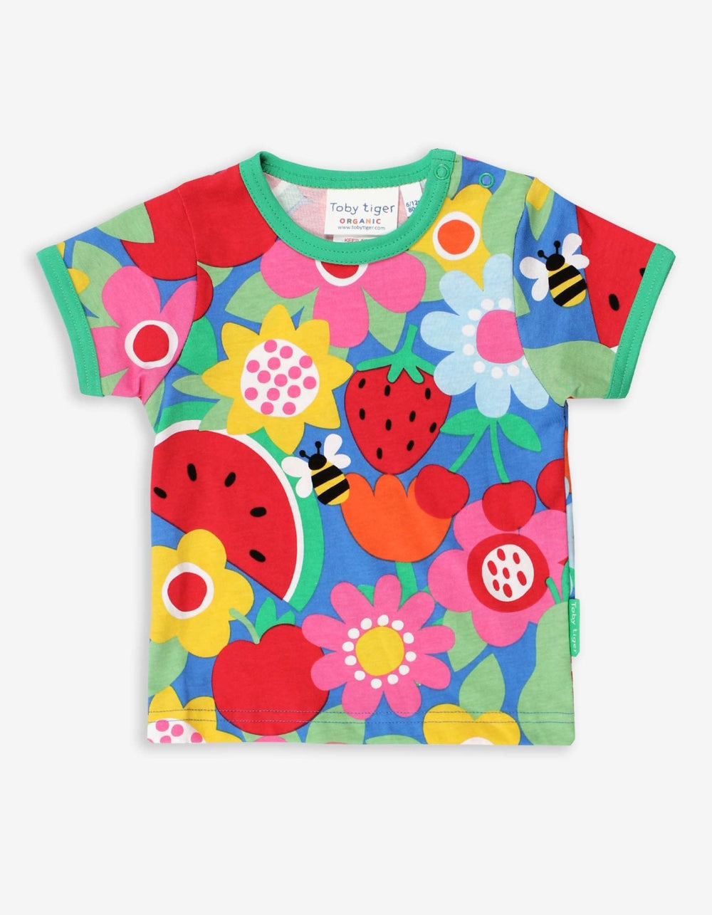 Organic Fruit Flower Print Short-Sleeved T-Shirt
