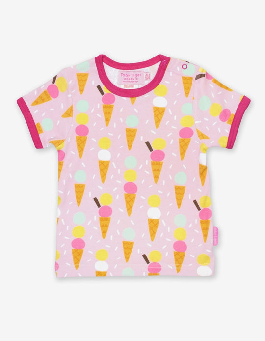 Organic Ice Cream Print Short-Sleeved T-Shirt