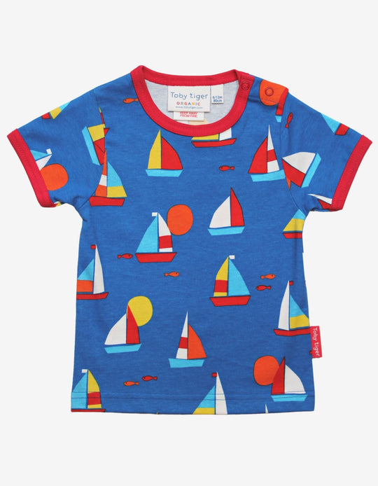 Organic Sailboat Print Short-Sleeved T-Shirt