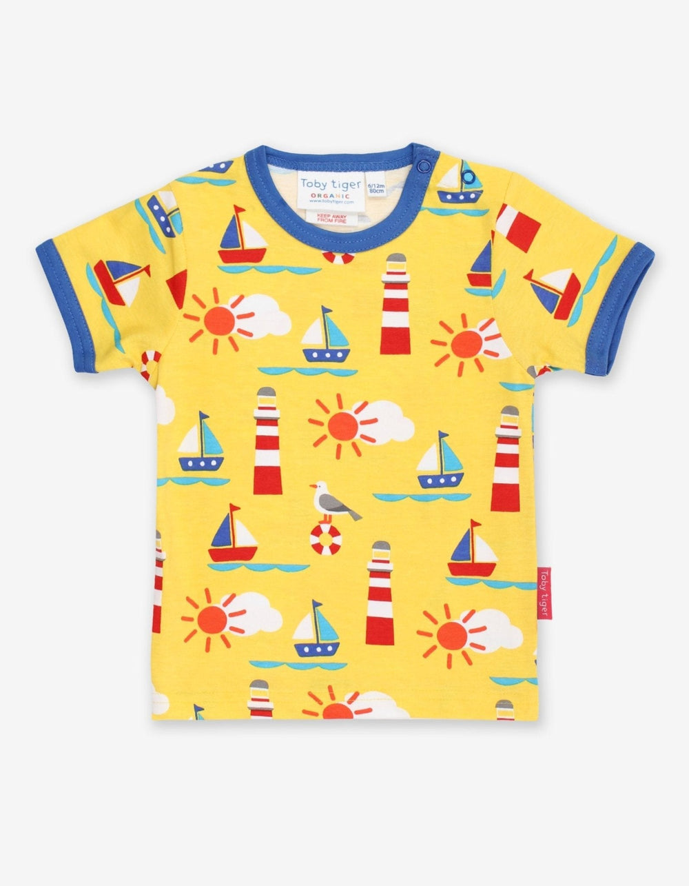 Organic Seaside Print Short-Sleeved T-Shirt