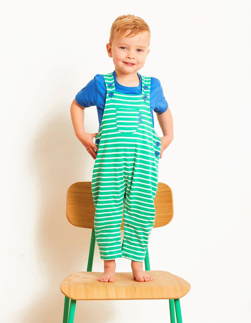 Organic Blue Basic Short-Sleeved T-Shirt