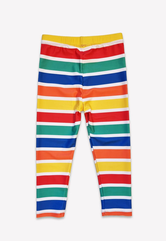 Happy Stripe Print Kids' Swim Leggings