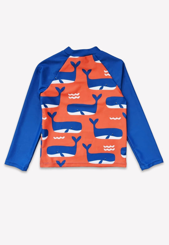 Whale Waves Print Kids' Rash Vest