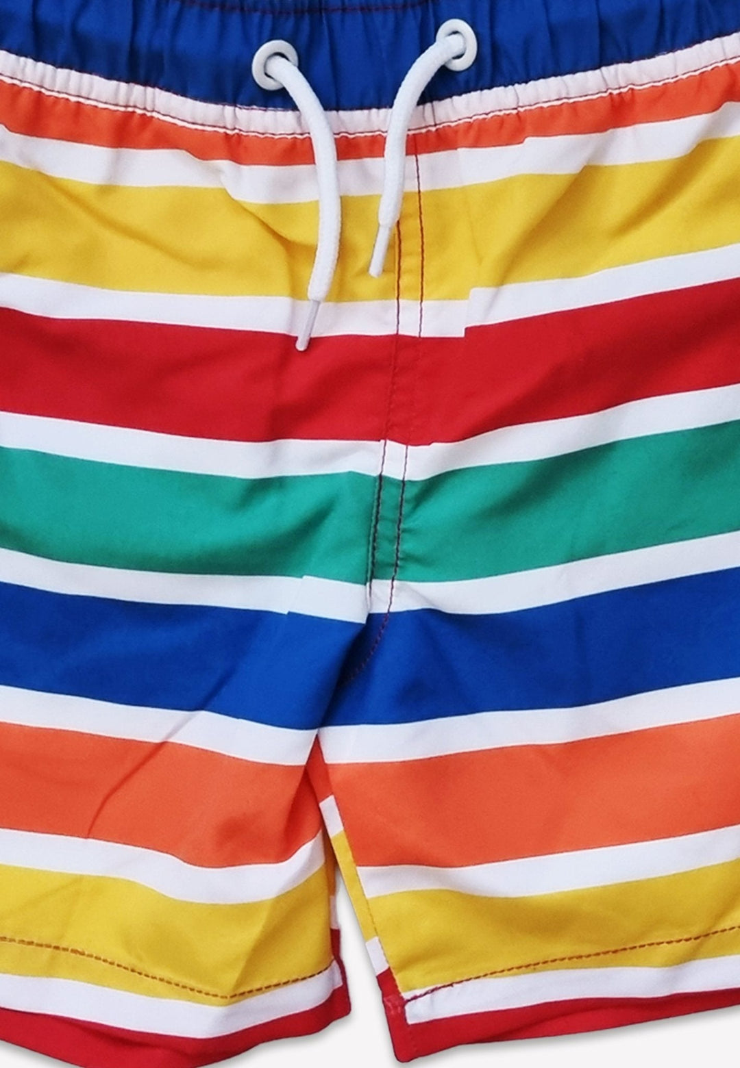 Happy Stripe Print Kids' Swim Shorts