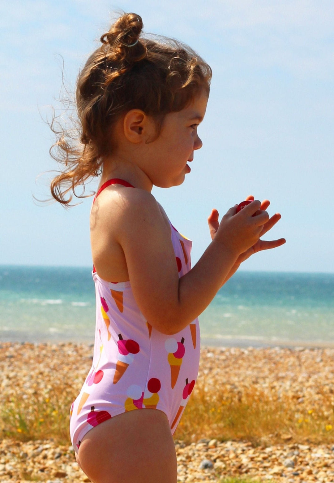 Ice Cream Cones Print Kids' Swimsuit