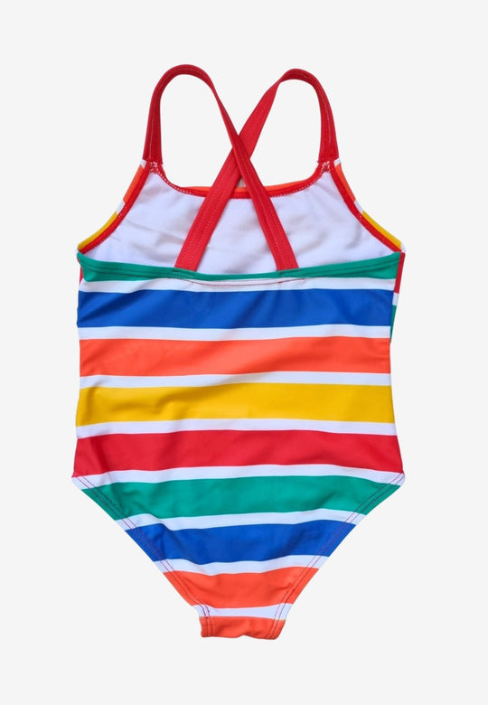 Happy Stripe Print Kids' Swimsuit