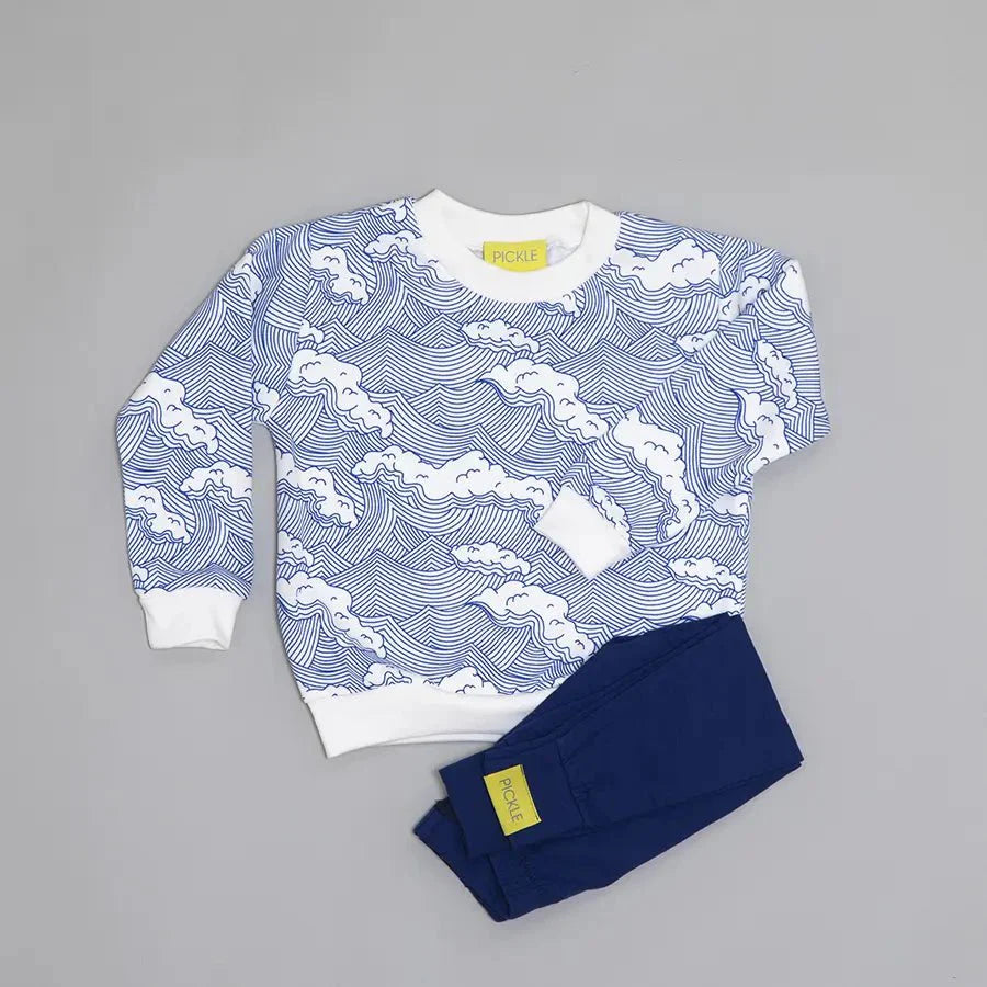 Wave Print Kids Sweatshirt