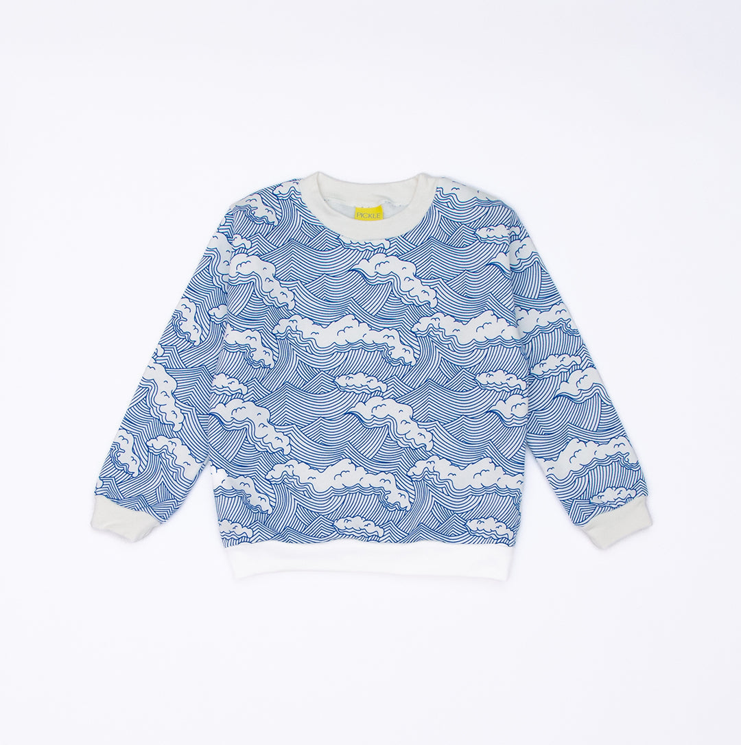 Wave Print Kids Sweatshirt