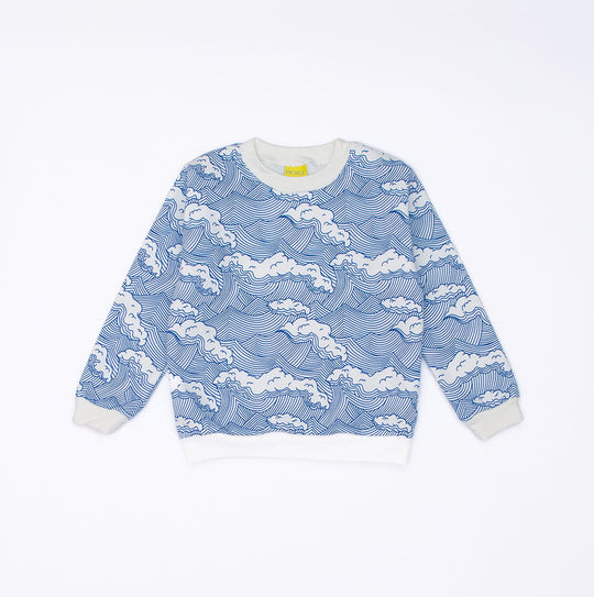 Wave Print Kids Sweatshirt