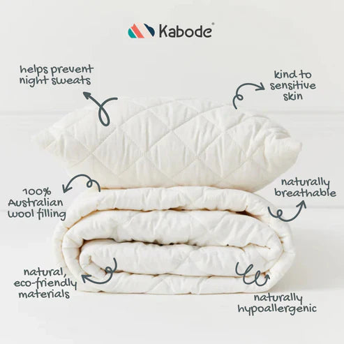 Kabode - Organic Cotton & Wool Single Duvet - All Year