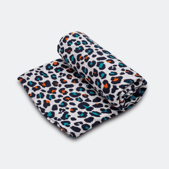 XL Muslin - Orange Leopard Print