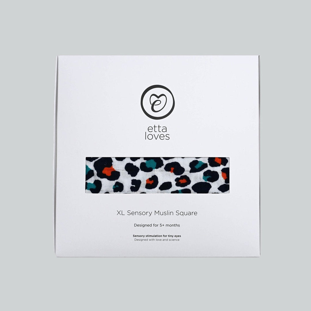XL Muslin - Orange Leopard Print