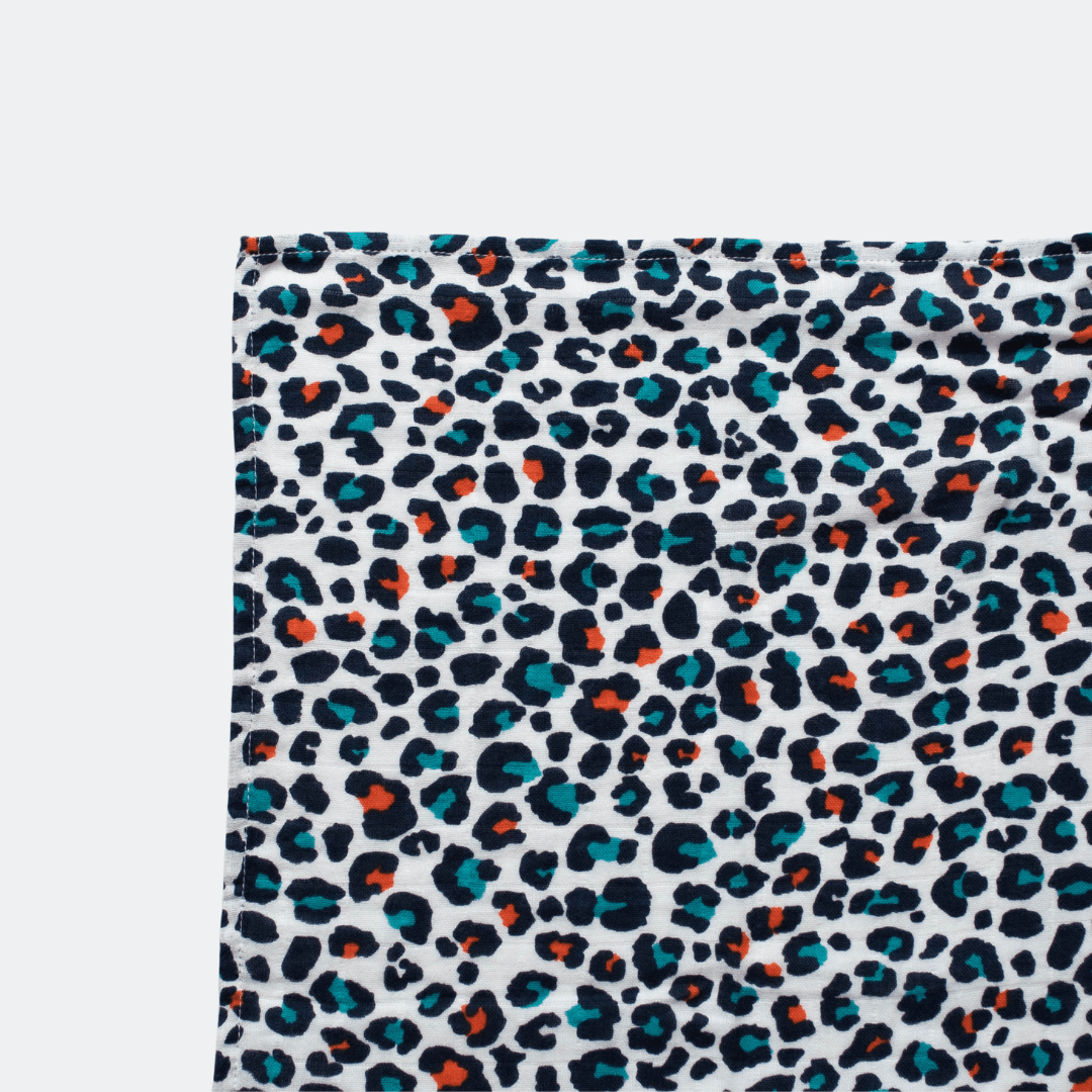 XL Muslin - Orange Leopard Print