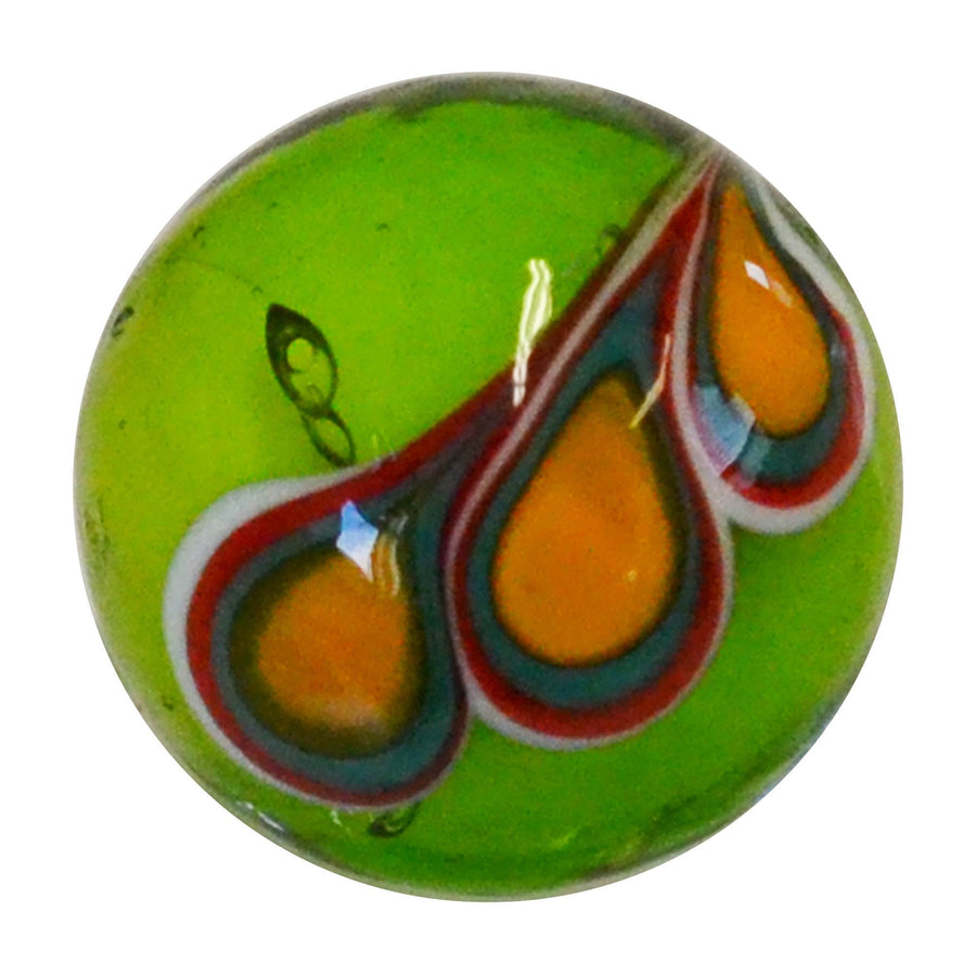 Marble - Handmade | Peacock Feather Green  - 22mm - Moo Like a Monkey