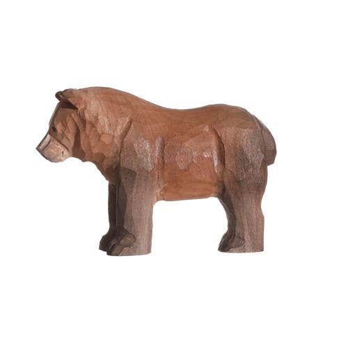 Hand Carved Wooden Animal | Brown Bear