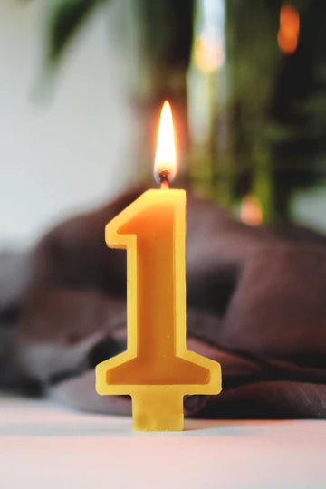 Handmade Beeswax Number Candle